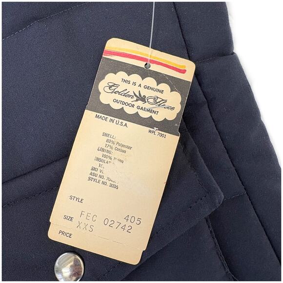 NWT VTG 70s 80s Stan Herman Golden Fleece FedEx Vest USA Made Navy Mens XXS - Picture 5 of 9